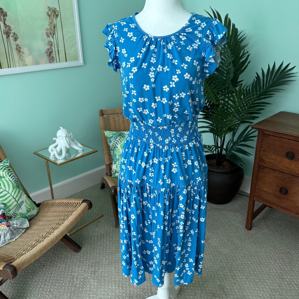 Draper James Faith Dress in Ditsy Daisy - Blue Aster Size Small